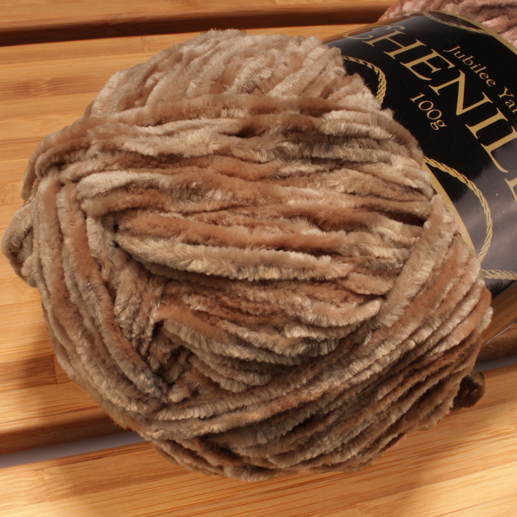 JubileeYarn Chenille Yarn - Worsted Weight Yarn - 100g/skein - Cannoli - 2 Skeins