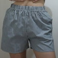 thumbnail image 3 of Women Y2K Striped Shorts Elastic Waist Cute Pajama Boxer Shorts Summer Pinstripe Lounge Pj Sleep Short Sleepwear Bottom, 3 of 6
