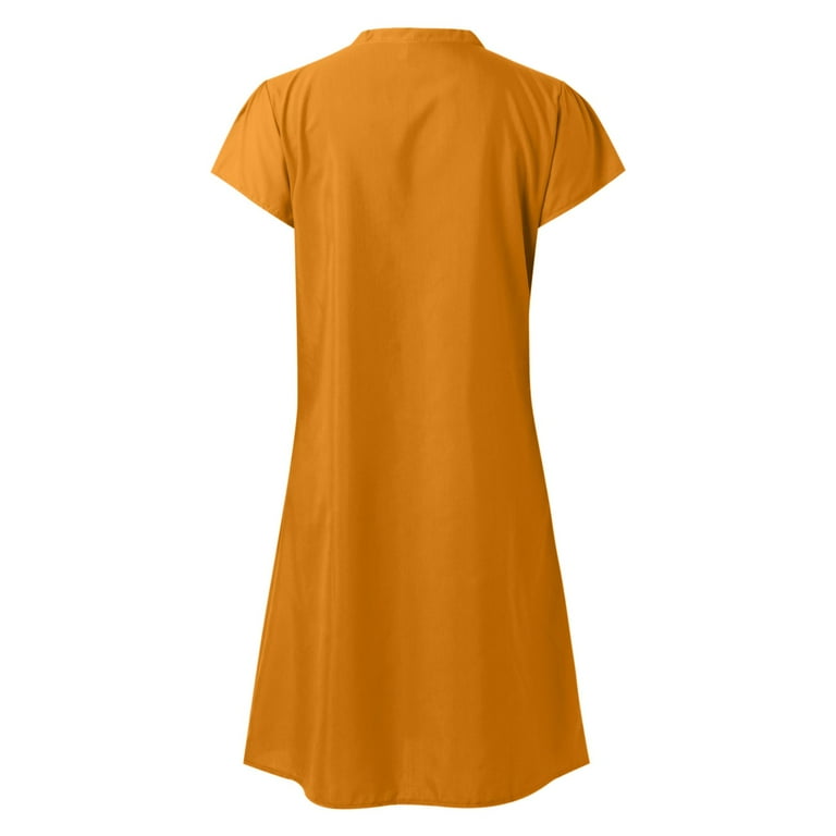 Tshirt Dress Women Summer Short Sleeve V Neck Loose Fit Cotton A Line  Casual Midi Dresses T Shirt Dresses for Women - Walmart.com