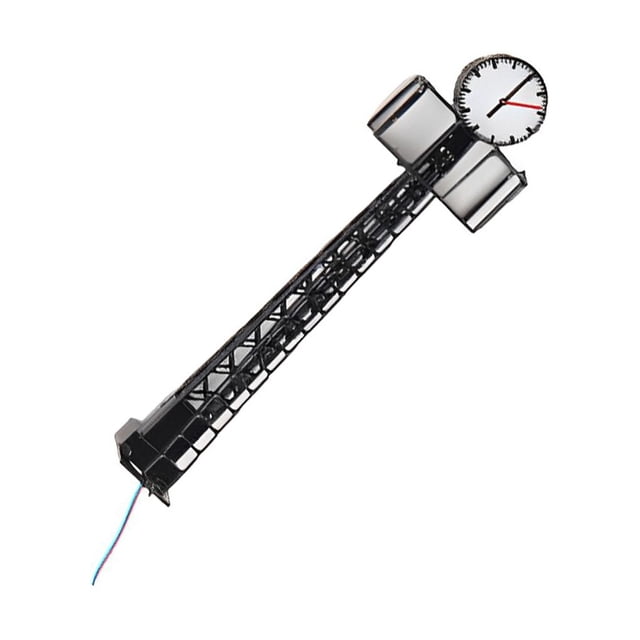 Bearachild Lámparas de reloj de ferrocarril, Material de Metal, poste de luz en miniatura, diseño de construcción de tren, luces de calle, decoraciones Artesanía Tipo 2 Bearachild HA064507-02