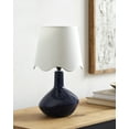 thumbnail image 4 of Livabliss Aviara Rustic Accent Table Lamp, 15-inch, Dark Blue with White Shade, 4 of 5