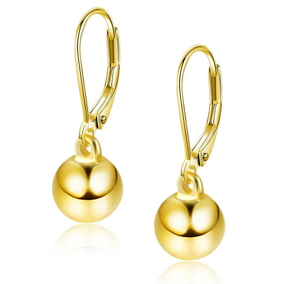 Alexcraft Ball Drop Dangle Earrings, 14K Gold Plated Hypoallergenic Ball Drop Earrings for Women, Silver Dangle Drop Earrings Fashion Jewelry
