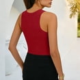 thumbnail image 4 of FAIWAD Going out Tops for Women Summer Crew Neck Ribbed Button Sleeveless Tank Top Casual Basic Slim Stretch Shirts, 4 of 7