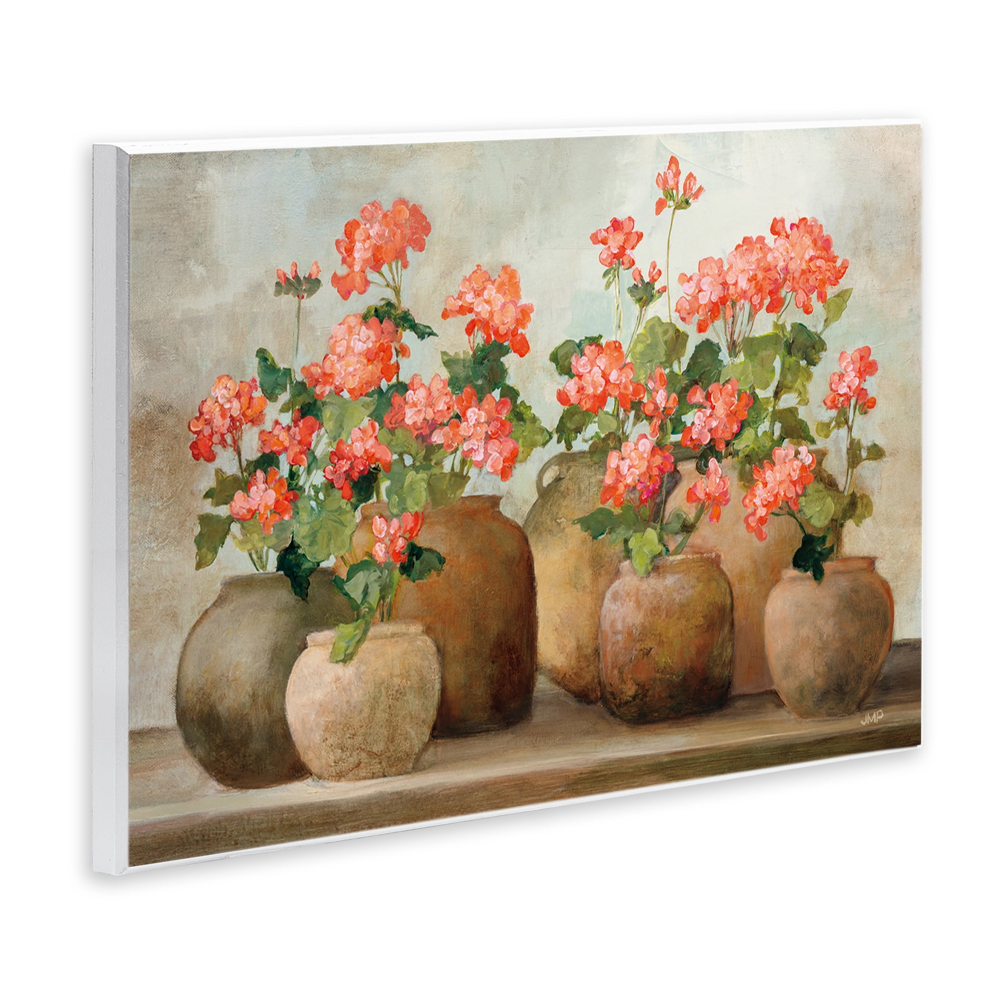 Stupell Industries Pink Cottage Geraniums Botanical & Floral Painting Unframed Art Print Wall Art, 15 x 10