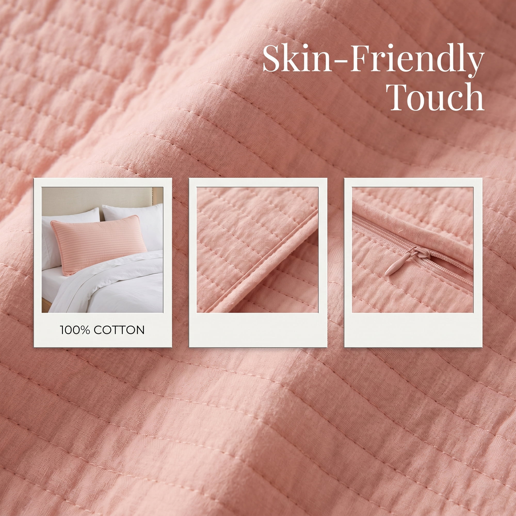 Unique Bargains Comfortable Envelope-style Pillow Protector, 2-pack Quilted Pink 19"x29"