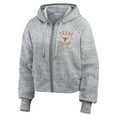 thumbnail image 2 of Women's WEAR by Erin Andrews Heather Gray Texas Longhorns Wear Speckle Double-Hit Raglan Full-Zip Hoodie, 2 of 5