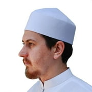 TheKufi® White Moroccan Fez-style Kufi Hat Islamic Cap with Pointed Top (L)