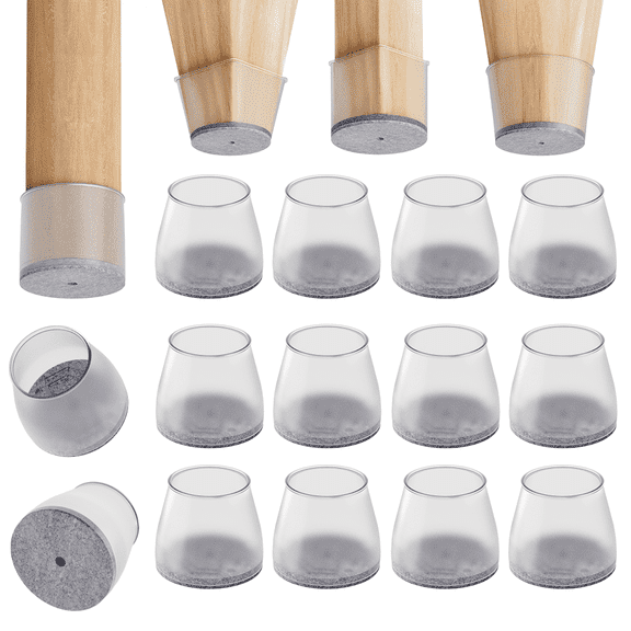 24 Pcs Chair Leg Floor Protectors for Hardwood Floors Silicone Covers Felt Pads Furniture Leg Caps Anti-Scratch Reduce Noise Fit (15/16" to 1-5/16")