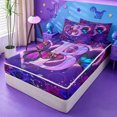 thumbnail image 2 of meiyoeat Heart Initial B Zipper Twin Comforter Sets With Fitted Sheet And 2 Pillowcases,Purple Butterfly Flower Blossom Zipper Bedding Set For Girl,Black Reversible,4 Pieces, 2 of 7