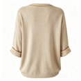thumbnail image 3 of Sweatshirt for Women Oversized Crew Neck Vintage Broom Witch Moon Graphic 3/4 Sleeve Pullover Casual Fall Halloween Party Top Khaki M, 3 of 3
