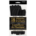 thumbnail image 2 of Unique Industries Assorted Plastic Silverware for 6, Black, 18pc, 2 of 2
