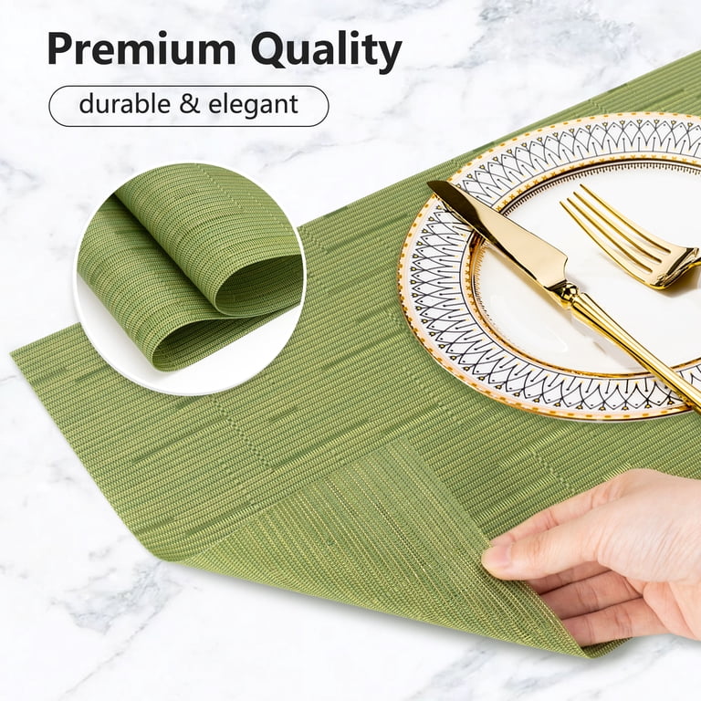 groen gestreepte katoenen afwasbare placemats
