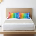 thumbnail image 6 of Coolnut Beautiful Rainbow Stripes Pillowcase for Hair and Skin Silk Pillowcase King Size 20 ×40In, Soft and Breathable Slippery Satin Pillowcase Covers for Sleep Decor Giftsation 556, 6 of 7