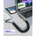 thumbnail image 3 of Coiled Lightning Charger Cable, 2 Pack 90 Degree USB Fast Charge Cord, 3 of 6
