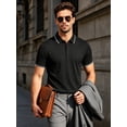 thumbnail image 6 of Cadmus 3 Pack Men's Quick Dry Golf Polo Shirts Lightweight Breathable Collared Casual Shirts,8878,Black+Grey+Navy Blue,L, 6 of 6