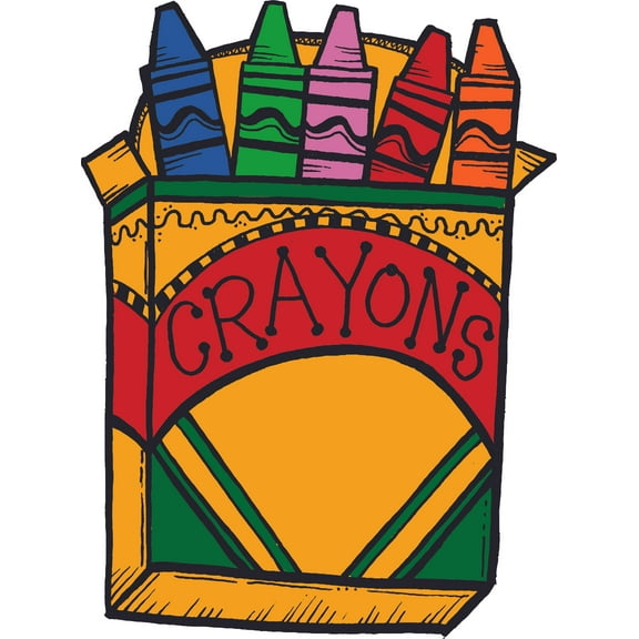 Box of Crayons Crayon Design School Wall Decals for Classroom Design and Decoration Decals on Walls - Creative Teacher Artwork Stickers Sticker Back to School Ideas Teachers Schools Size (20x12 inch)