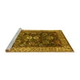 thumbnail image 2 of Ahgly Company Machine Washable Indoor Square Oriental Yellow Industrial Area Rugs, 8' Square, 2 of 4