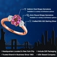 thumbnail image 2 of Gem Stone King 1.84 Ct Pink Mystic Topaz G/H Lab Grown Diamond 18K Rose Gold Plated Silver Ring, 2 of 6