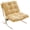 Cream, variant on S-HOME Modern Accent Chair in Cushioned  Fabric with Metal Chrome Frame with Deep Seat for Living Room and Office Seating, Green