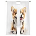 thumbnail image 6 of Small Cute Dog Sheer Curtains for Living Room Bedroom Watercolor Cartoon Puppy Animal Sheer Curtains 84 Inch Long 2 Panels Set Light Filtering Curtain Window Treatments Drapes for Dining Room, 6 of 6