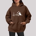 thumbnail image 2 of WILLBEST Sudadera con Capucha para Mujer, Estilo Otoño-Invierno, Holgada, Tallas Grandes, con Estampado de Letras y Cordón Ajustable Grande, 2 of 6