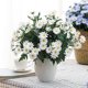 thumbnail image 4 of Ramo de flores de margaritas de seda artificial para el hogar, centros de mesa, decoración, color blanco, 2 uds., 4 of 5