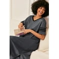 thumbnail image 3 of Ekouaer Long Nightgown, Womens V Neck Loungewear Oversized Sleepwear Loose Sleep Dress, 3 of 6
