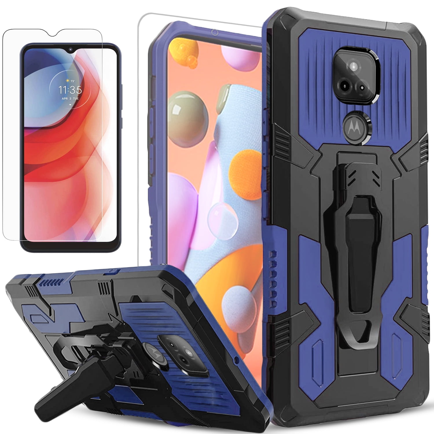 Motorola Moto G Play Case, Dual Layers Holster] And BuiltIn