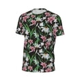 thumbnail image 6 of Wukai Lilies Flowers Print Men's Short-Sleeved Mesh T-Shirt,Quick-Dry Short Sleeve Workout T-Shirt-, 6 of 8