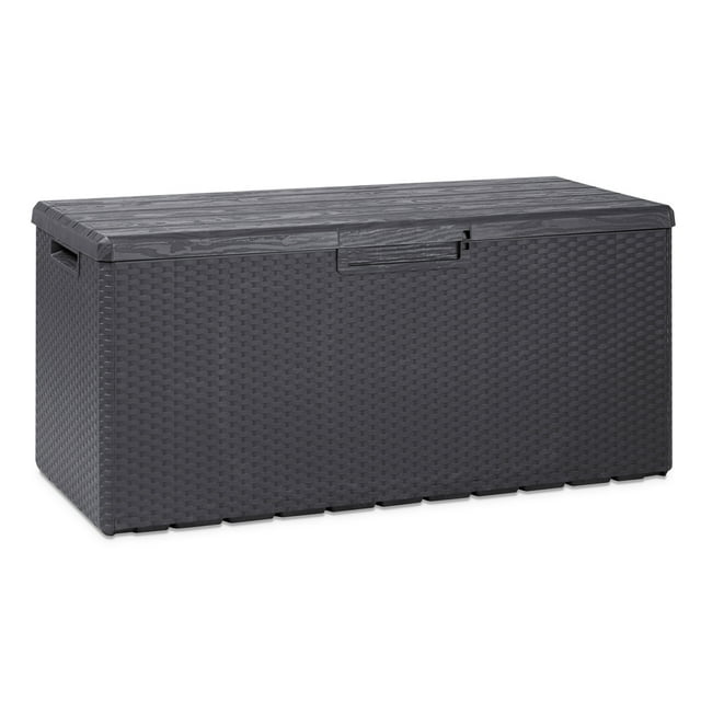 Toomax Portofino Grand Coffre de Terrasse en Plastique de 90 Gallons pour Rangement Extérieur dans la Cour Arrière, Gris
