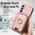 thumbnail image 2 of ELEHOLD Case for Samsung Galaxy A05, Slim Magnetic Wallet Case with Ring Stand Credit Card Holder,Pink, 2 of 8