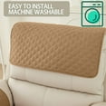 thumbnail image 6 of Sofa Armrest Cover, Headrest Cover for Recliner Chair Arm Cover, Armchair Slipcover with Pockets, Nonslip Quilted Furniture Protector for Pets Leather Sofa Couch (Khaki, 1 Pcs), 6 of 7