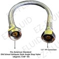 thumbnail image 2 of EZ-Fluid 20-Inch x American Standard Female Thread x 1/2" FIP Faucet Water Supply Connector Line Braided Stainless Steel, Faucet Supply Line Fits Old School Antiques AMSTD Angle Valve (Pack 1), 2 of 4