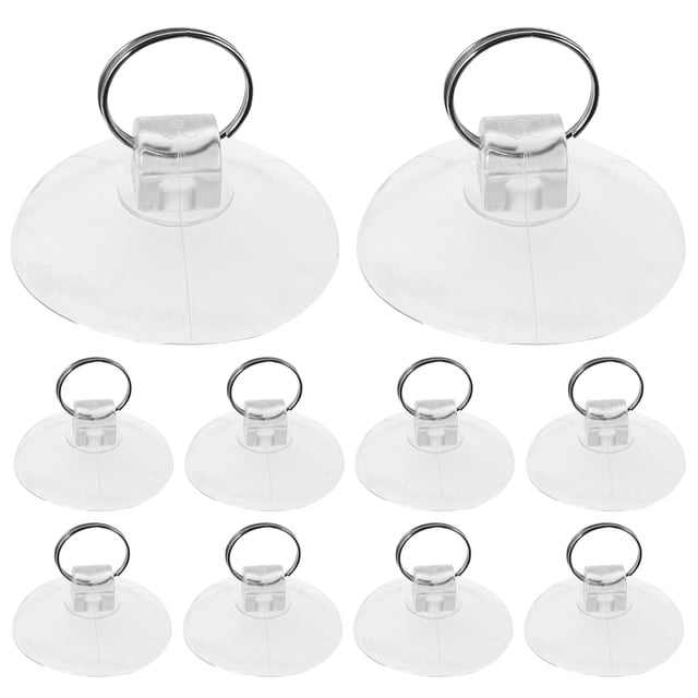 10 ventosas para azulejos de vidrio y ventanas, soporte de ventosa transparente con anillos.