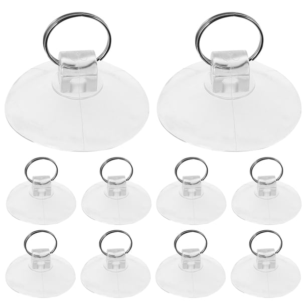 10 ventosas para azulejos de vidrio y ventanas, soporte de ventosa transparente con anillos.