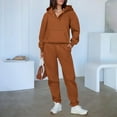 thumbnail image 6 of YOIAVAIOY Two Piece Sets for Women Jogging Matching Suit V Neck Hoodies and Elastic Waist Pants Casual Sports Outfits Stylish Track Suit Orange M, 6 of 10