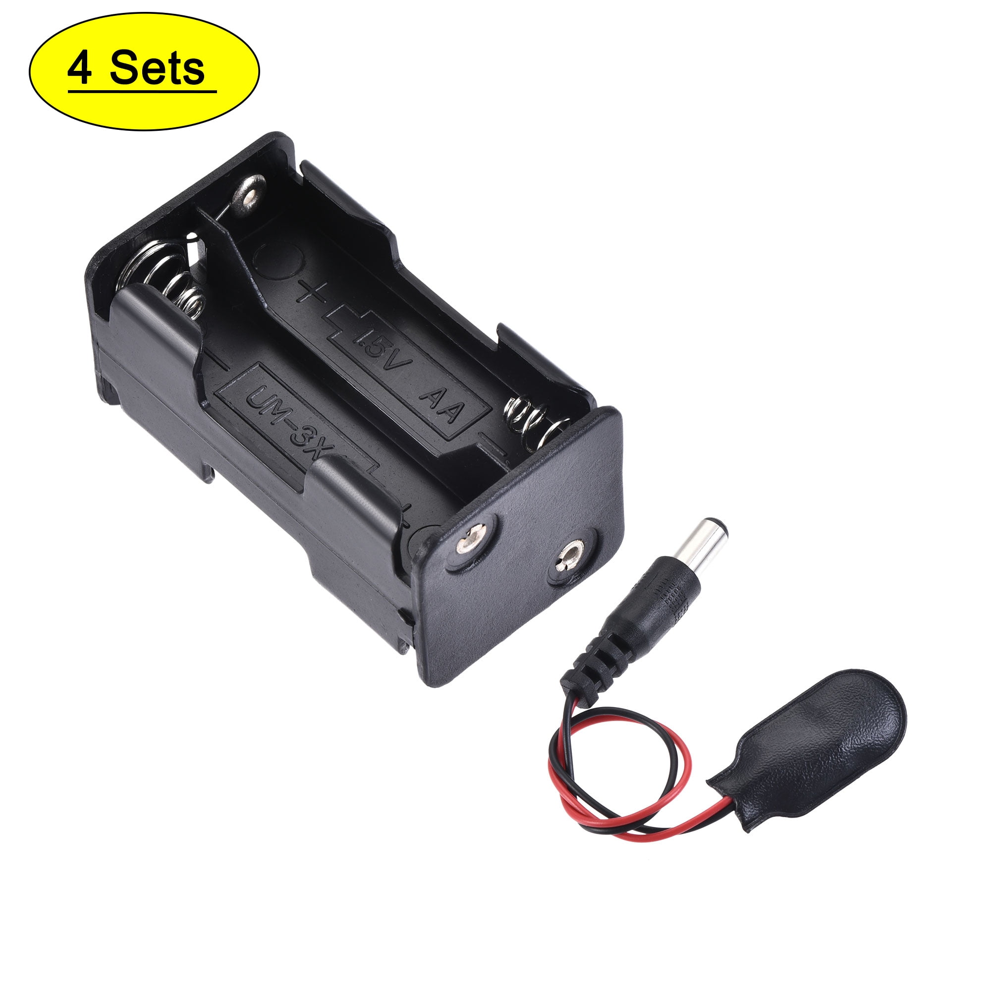 Battery Case Storage Box 4 Slots for 1.5V AA Battery Holder with 9V I