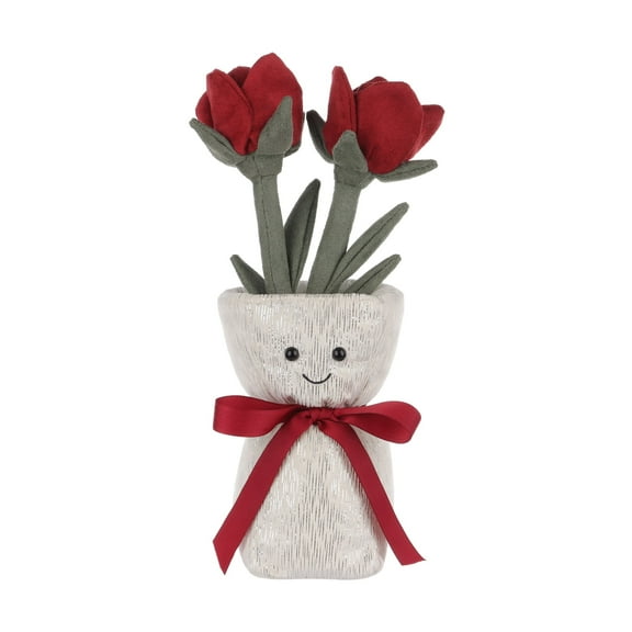 Apricot Lamb Rose Vase Stuffed Animals for Kids 11.8 Inches