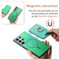 thumbnail image 2 of Allytech Samsung Galaxy S23 Ultra Case, Detachable Magnetic Wallet Case with Card Holder & Ring Stand, Support Car Mount, Premium PU Leather Shockproof Durable Protective Slim Case Cover - Green, 2 of 10