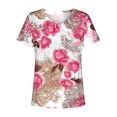 thumbnail image 4 of Hauts d'Été pour Femmes Grande Taille, Blouse Imprimée d'Été pour Femmes, T-Shirts Décontractés à Manches Courtes et Col en V, T-Shirts à Col en V pour Femmes en Liquidation, 4 of 5