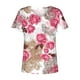 thumbnail image 4 of Blusa estampada de verano para mujer, camisetas casuales de manga corta con cuello en V, camisetas Pompotops  hkajfhjk472449, 4 of 5