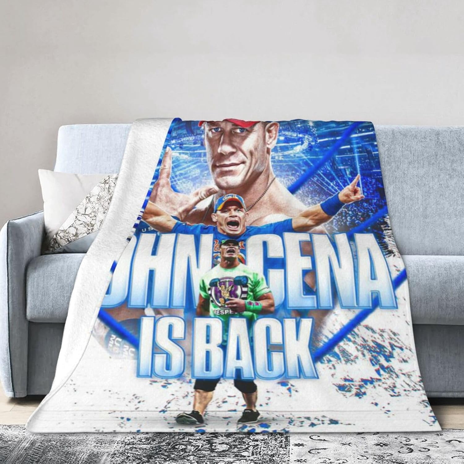 Ultra-Soft Anti-Pilling Lightweight Warm Blanket John Cena Blanket Cozy Blankets Decor for Couch Bed Sofa Bedroom Home 50x40 in