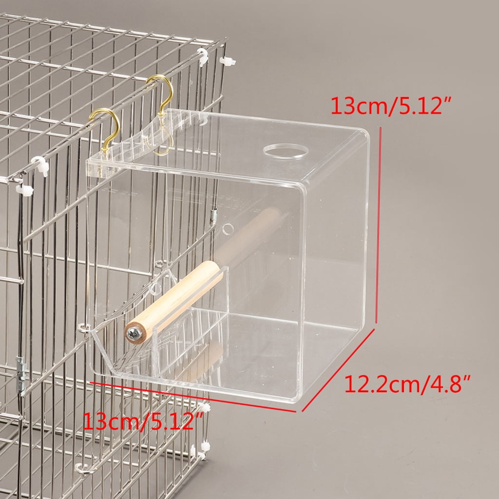 YongCo Budgies Feeding Box Food Dispenser Antispill Parrots Food Feeding House Birds Cage Feeder Clear Food Container