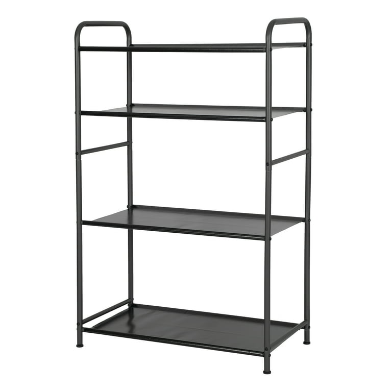 Mainstays 4 Shelf Unit Storage Shelves Black Steel Walmart