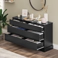 thumbnail image 3 of DJ503263_2 6 Drawer Dresser Chest of Drawers Storage Tower Clothes Organizer Black, 3 of 5