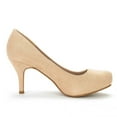 thumbnail image 5 of DREAM PAIRS Women's New Classic Elegant Party Wedding Shoes Versatile Low Stiletto Heel Dress Platform Pumps Shoes NUDE/SUEDE TIFFANNY size 7.5, 5 of 6