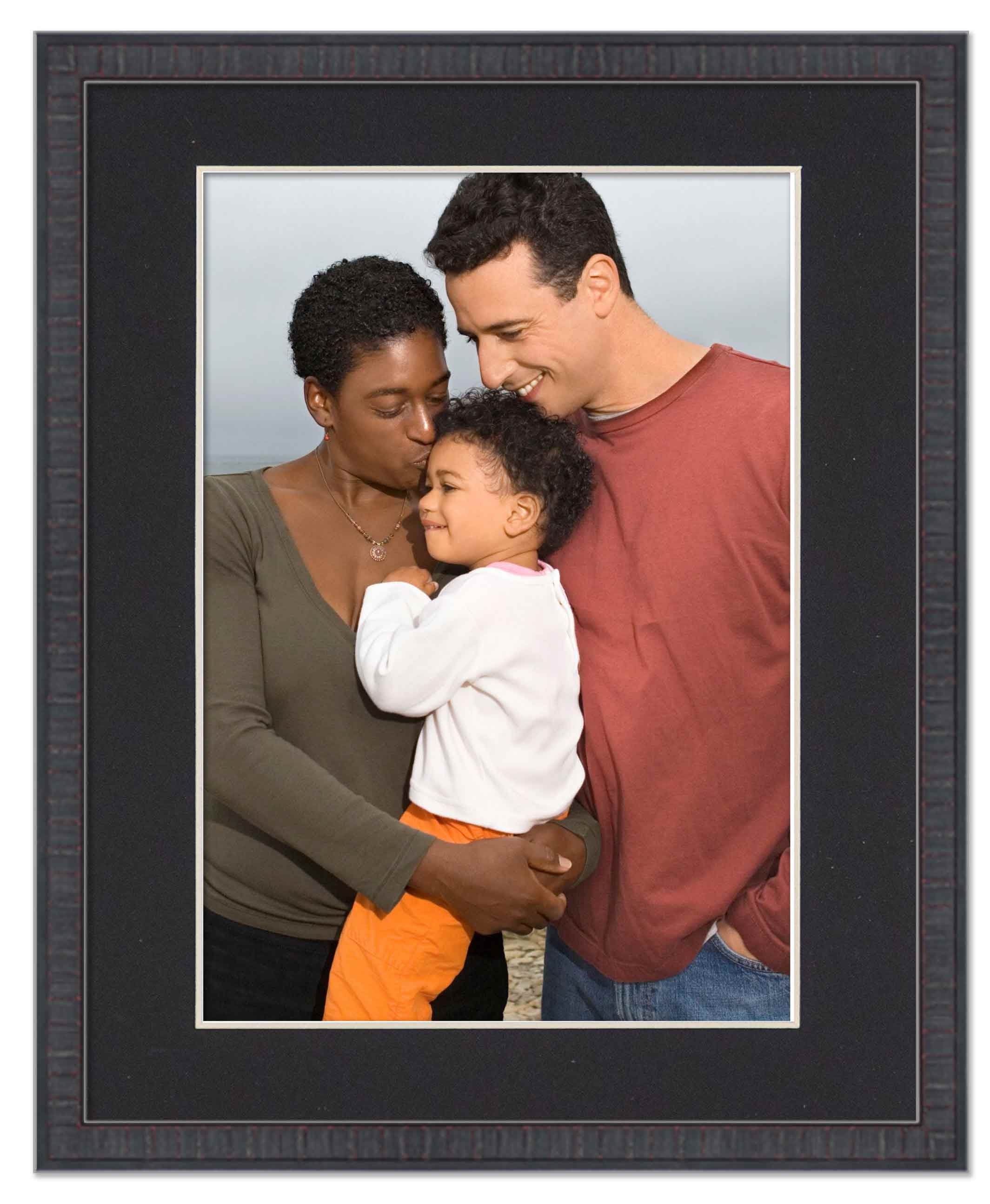 16x20 Frame Mahogany With Black Picture Mat For 16x20 Photo - Mahogany 18x24 Frame To Display Print