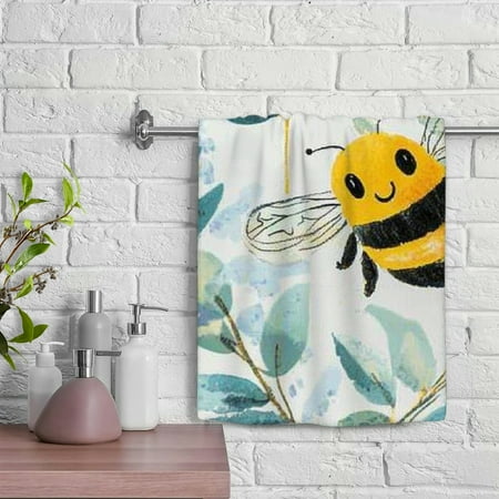 ZFLMY Bee Leaves Soft Bath Towel 100% Polyester Kitchen Towels Absorbent Hand Towels for Kitchens Bathrooms Showers 29.5x13.8 inches 29.5x13.8in