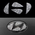 thumbnail image 1 of Tapas con logotipo del volante Bling DIY Diamond Crystal Sticker Accesorios Piezas compatibles con Hyundai Emblem Decoraciones interiores para mujeres RV, 1 of 5