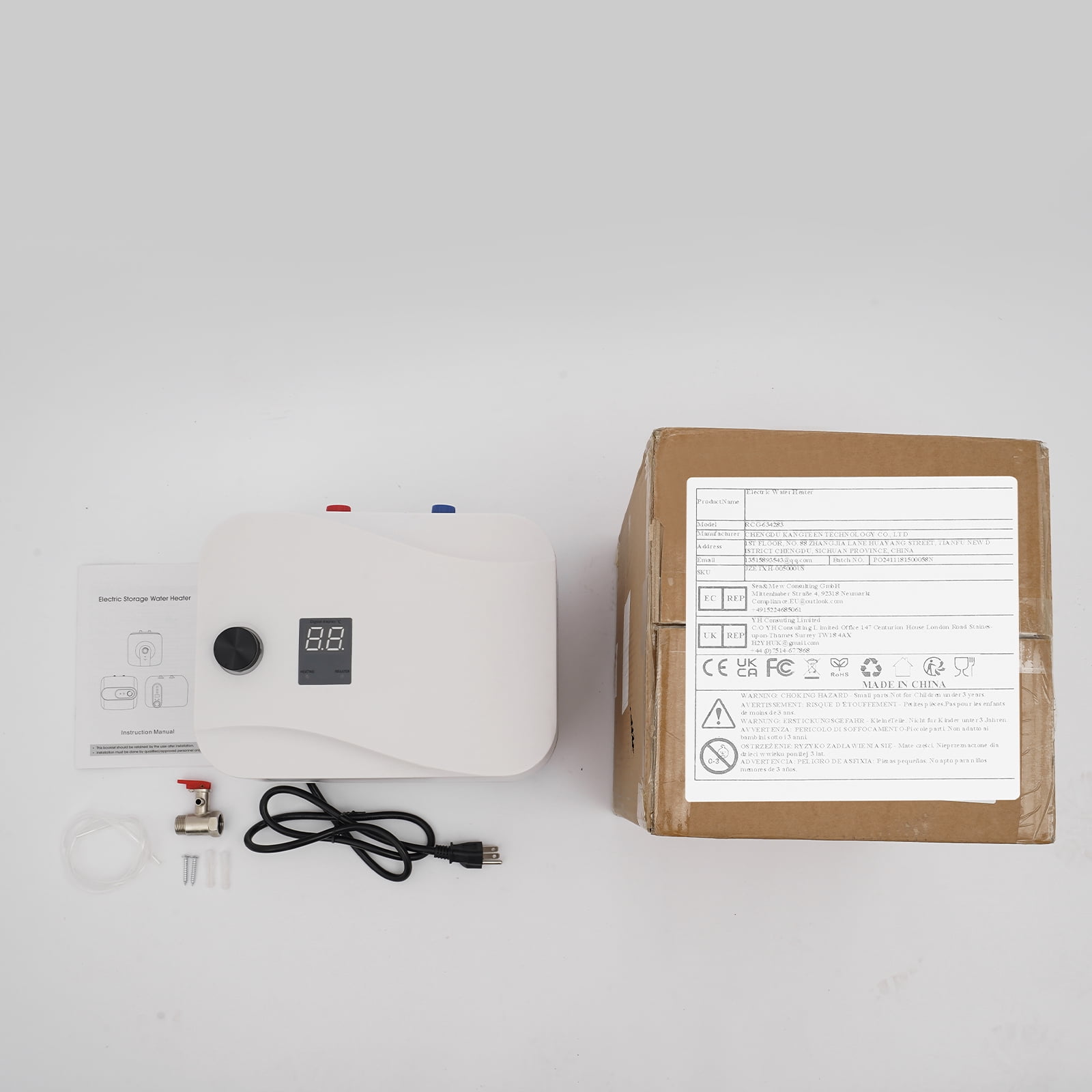 110V 1500W Instant Electric Tank Water Heater - Under Sink On-Demand Hot Water Heater with Adjustable Temperature & Dual Outlets - Perfect for Kitchens, Restaurants & Hotels